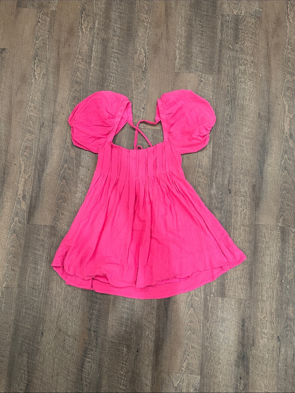 Hello Molly Pink Puff-Sleeve Summer Top - Bright Hot Pink